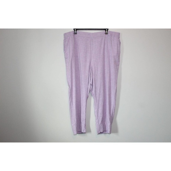 NWT Lane Bryant Linen Blend Slim Ankle Pant Lavender Purple Plus Size 28 H14453 - Picture 2 of 14